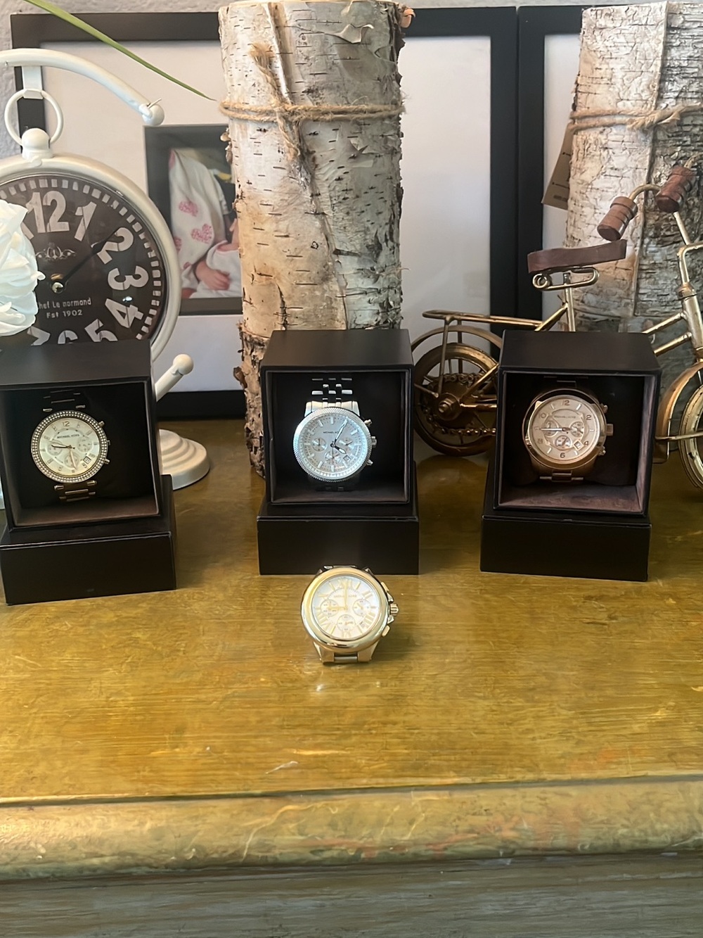 4 Michael Kors Men's Chronograph Watches in Silver and Gold Tones